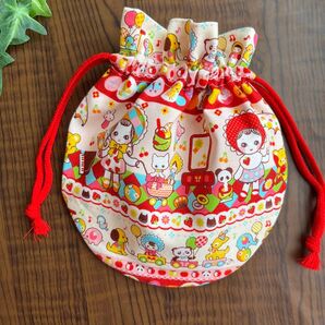 134 ハンドメイド まんまるポーチ(大きめ)