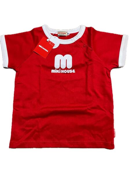 miki HOUSE ミキハウス ベビー服 Tシャツ 90 レッド 未使用