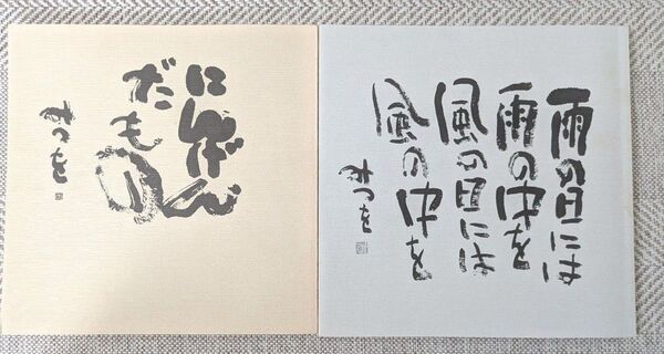 相田みつを作品集『にんげんだもの』『雨の日には……』の2冊セット