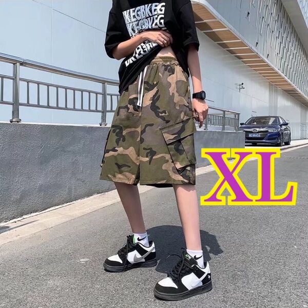 迷彩パンツ メンズ ハーフパンツ ショートパンツ カーゴパンツ 夏 ウエストゴム
