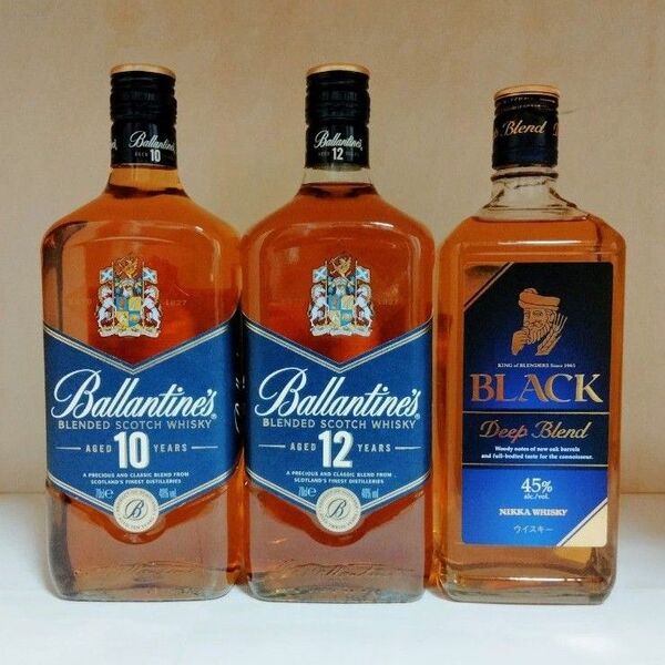 バランタイン 12年/10年 ブラックニッカ ディープブレンド 3本セット