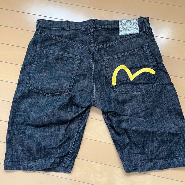 EVISU ハーフパンツ デニム ブラック 赤耳
