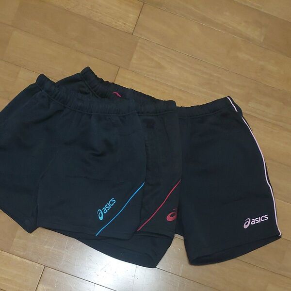 asics バレーボールパンツ 黒 3枚セット