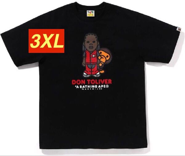 BAPE X DON TOLIVER TEE bathing 3XL Tシャツ Tee Black