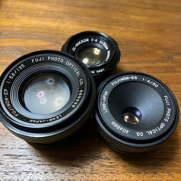 引き伸ばしレンズ ジャンク3個セット FUJINON 135mm FUJINON-ES EL-NIKKOR 75mm