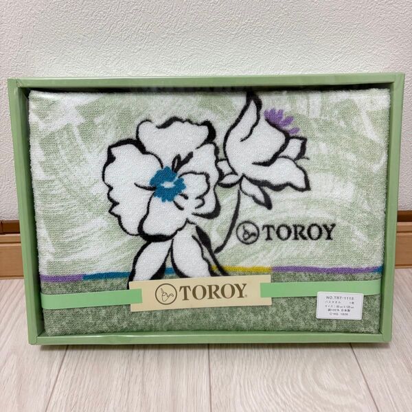 未使用 TOROY バスタオル 綿100% 日本製 花柄