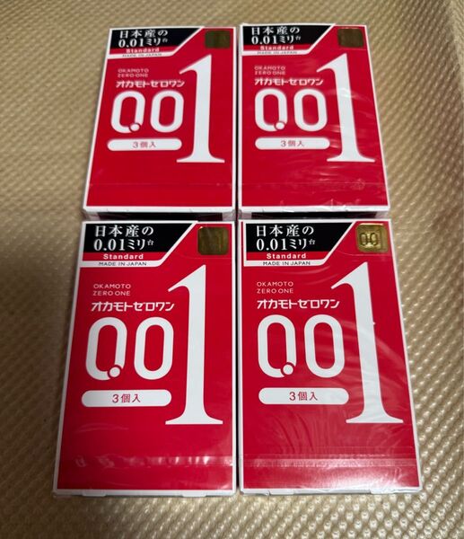 ここオカモト社製/ゼロワン 0.01 3個入り コンドーム /4箱 29/12 ② 使用期限長〜い!