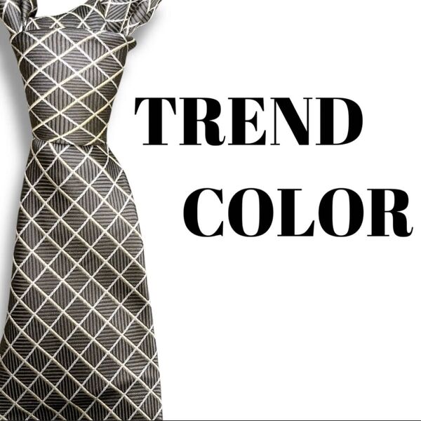 TREND COLOR トレンドカラー チェック柄 格子柄 ブランドネクタイ 総柄 メンズネクタイ 高級シルク