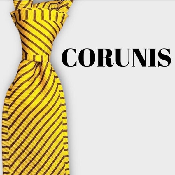CORUNIS ストライプ柄 レジメンタルタイ 虎柄 ブランドネクタイ 総柄 メンズネクタイ 高級シルク
