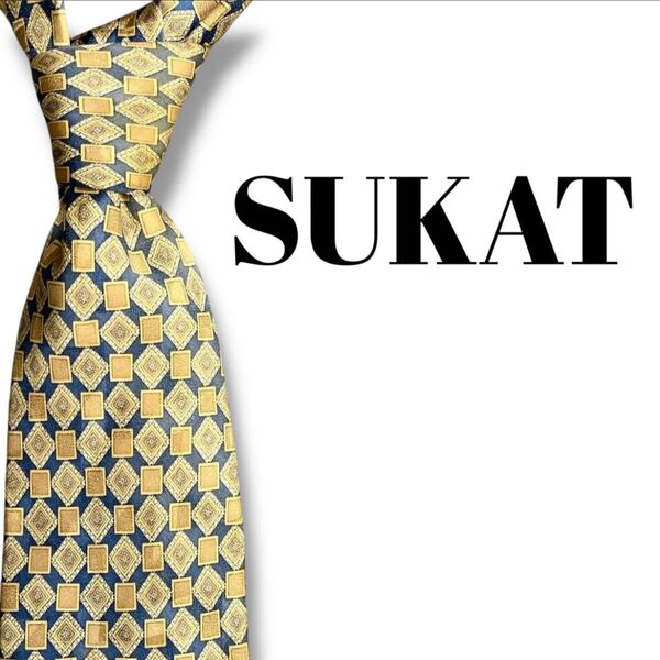 SUKAT 小紋柄 ドット柄 格子柄 ブランドネクタイ 総柄 メンズネクタイ 高級シルク