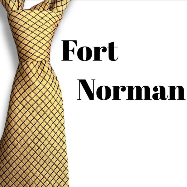 Fort Norman フォートノーマン 格子柄 小紋柄 ドット柄 ブランドネクタイ 総柄 メンズネクタイ ポリエステル