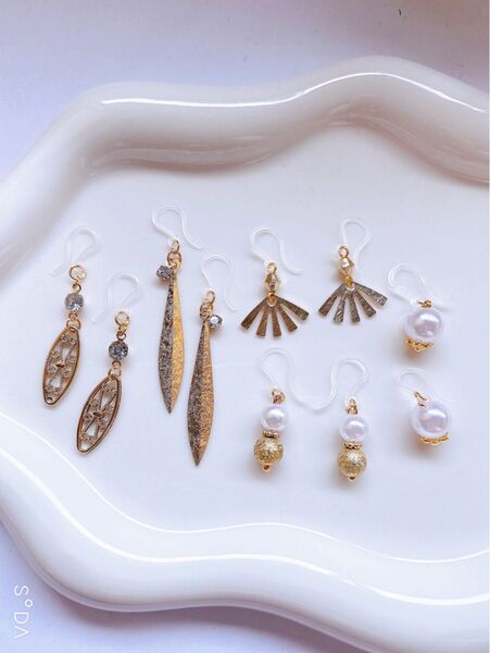no.719 樹脂フックピアス 5点セット 5点で500円