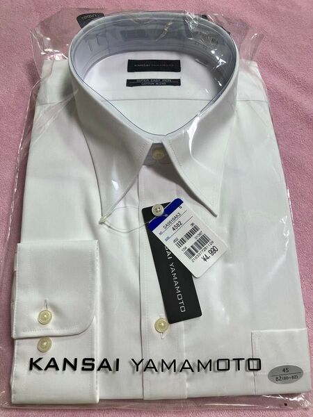 新品 KANSAI YAMAMOTO ホワイト SA9610AK3 45-82 ワイシャツ 洋服の青山