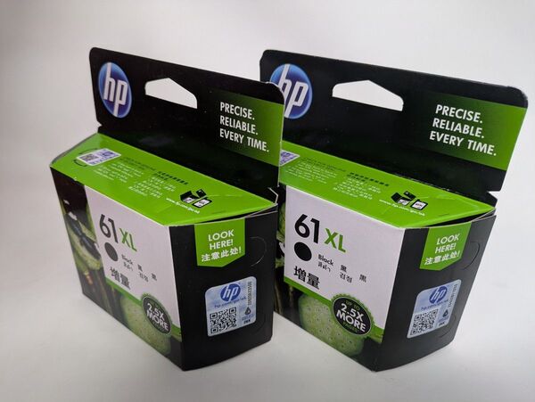HP 純正 61XL 増量 タイプ インクカートリッジ 2個まとめて セット 期限切れ 2018年9月迄 ( 黒 )