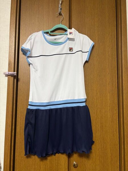 【新品未使用】FILA テニスウェア ワンピース Mサイズ ホワイト×ネイビー
