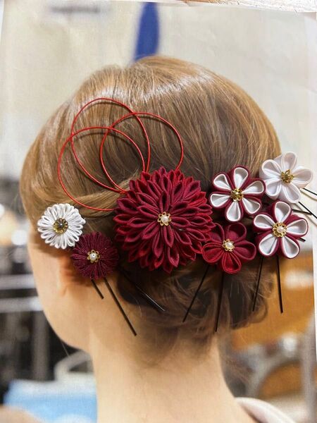 成人式 つまみ細工 卒業式 髪飾り かんざし 七五三 ヘアアクセサリー 結婚式 和装 前撮