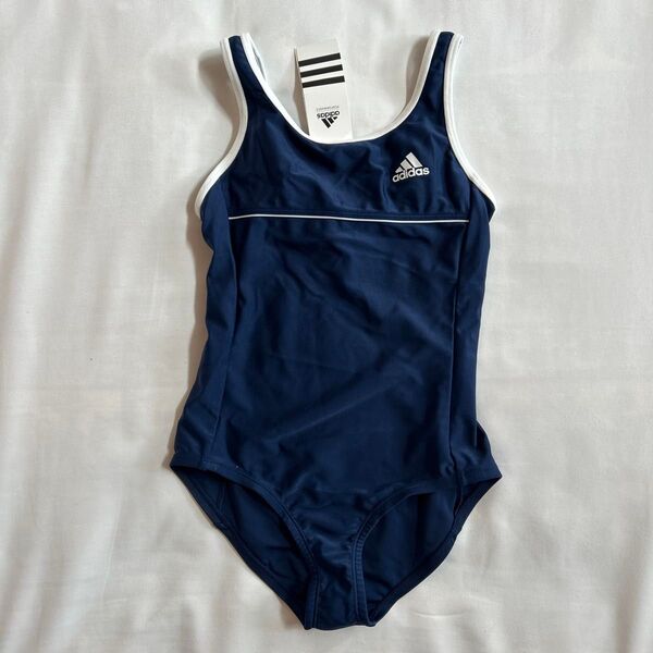 新品 adidas アディダス 水着 女の子 スクール水着 150 ネイビー