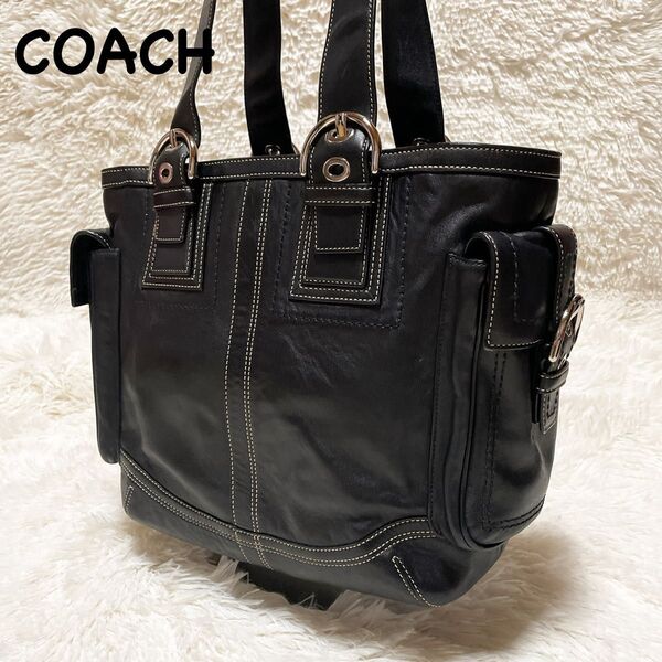 COACH コーチ ショルダーバッグ トートバッグ ハンドバッグ ブラック オールレザー B79