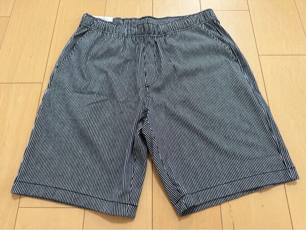 新品 未使用 Lサイズ カットソーイージーショートパンツ ユニクロ UNIQLO 半ズボン ストライプ ハーフパンツ