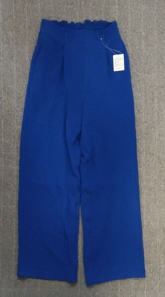 未使用 ナノユニバース ワンタック リラクシー ワイド パンツ ブルー