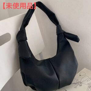 【未使用】レザー ショルダーバッグ ハンドバッグ ブラック 肩掛け 普段使い