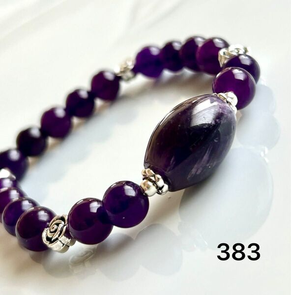 【サービス価格!!】No.383 天然石ブレスレット パワーストーン ハンドメイド アメジスト