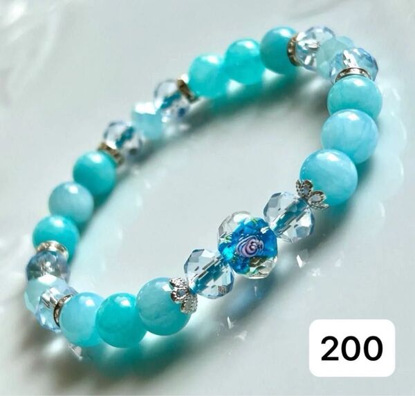 【サービス価格】No.200天然石ブレスレット パワーストーン ハンドメイド とんぼ玉