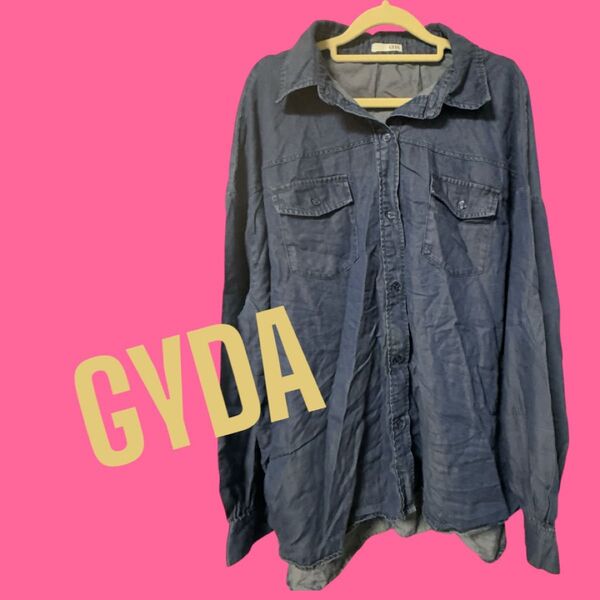GYDA デニムシャツ ネイビー フリーサイズ