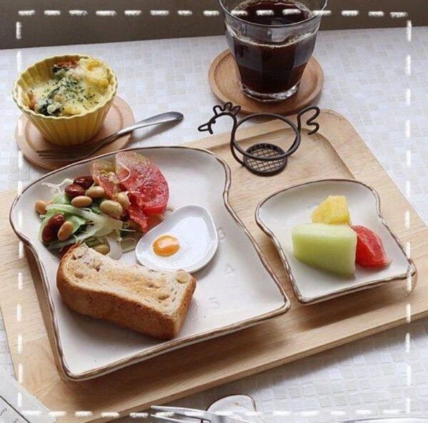 【新品】食パン プレート 2点セット カフェ インテリア 皿 かわいい パン ナチュラル 小物入れ