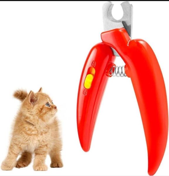 ペット用爪切り 安全ロック 猫 小型犬猫 レッド