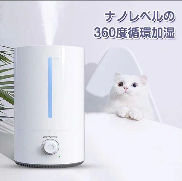 加湿器 4L 卓上大容量 超音波加湿器 コンパクト 静音 乾燥 20時間 卓上