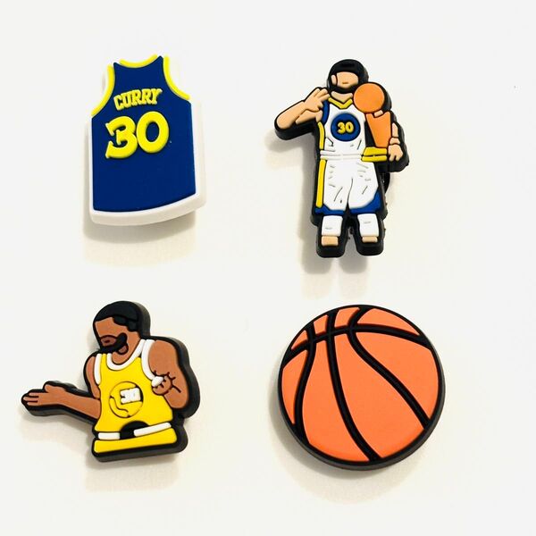 ウォリアーズ ジビッツ クロックス シューチャーム ステフィン カリー 4個 Curry ゴールデンステート