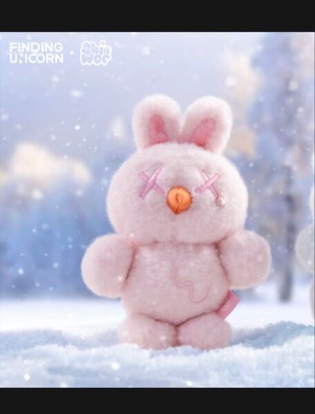 FINDING UNICORN x Shinwoo「The Cold Hug」ぬいぐるみキーホルダー SNOW BUNNY うさぎ