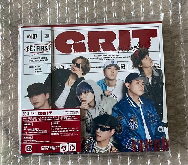 BE:FIRST GRIT CD + Blu-ray MV盤 未再生 スマプラつき ビーファースト 【初回仕様】デジパック