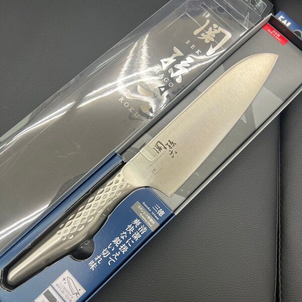 ★新品未使用送料込★貝印オールステンレス三徳包丁165mm両刃仕様左右兼用 関孫六 食洗機OK衛生的切れ味抜群!