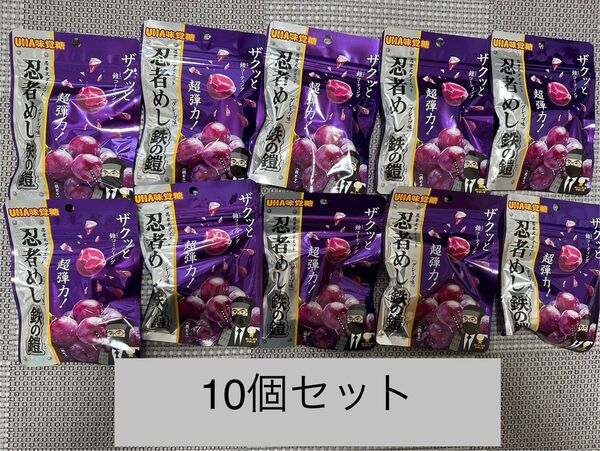 UHA味覚糖 忍者めし 鉄の鎧 グレープ ぶどう10袋セット