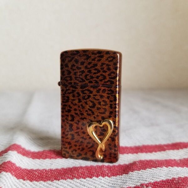 ジッポ レオパード ハート ZIPPO スリム オイルライター