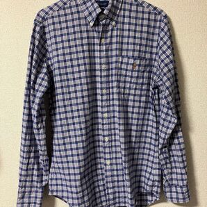 RALPH LAURENチェック柄 長袖シャツ ネイビー Mサイズ