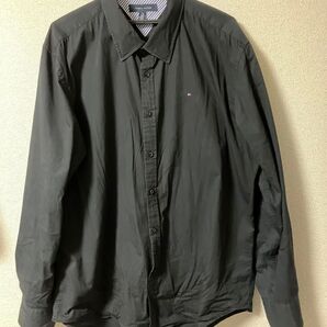 TOMMY HILFIGER ブラック長袖シャツ XL