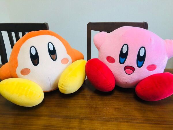【タグ付き】カービィとワドルディのBIGぬいぐるみセット ラウンドワン限定
