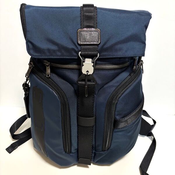 国内正規品 TUMI ALPHA BRAVO ロジスティック バックパック ネイビー ロールトップ リュック