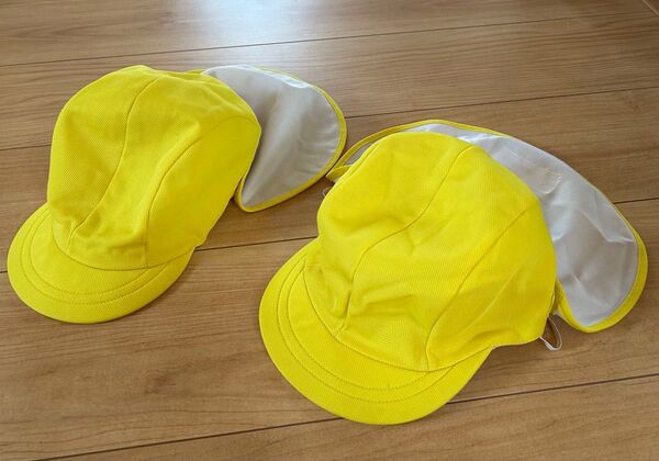 保育園 幼稚園 カラー帽子 黄色 イエロー 2点セット