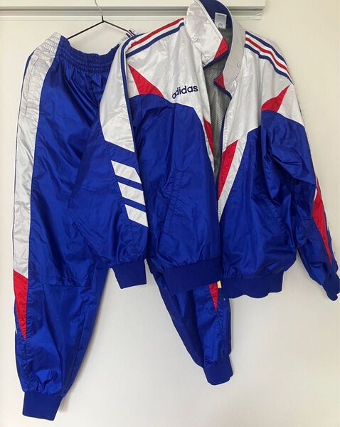 アディダス ジャージ セットアップ adidas ナイロンジャケット 90s パンツ メッシュ レアもの ウィンドブレーカ