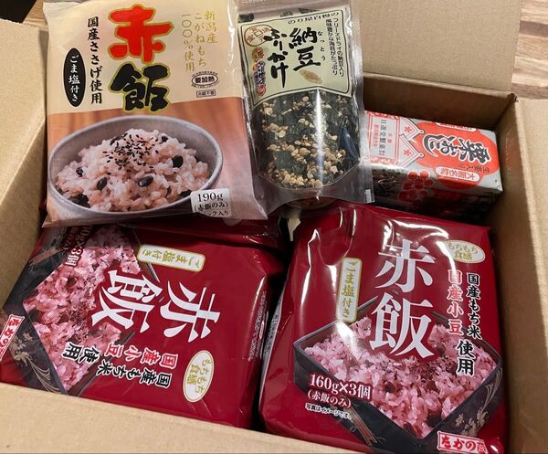 ☆たかの 赤飯 パックご飯 納豆ふりかけ ドライ納豆 食品詰め合わせ