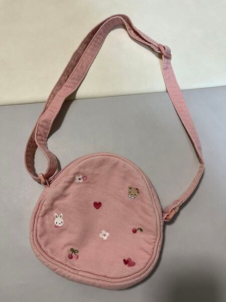 familiar 刺繍ポシェット ショルダーバッグ ピンク