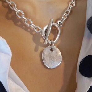 シルバーチェーンチョーカーネックレス 約50cm. 男女兼用 メンズ レディース920879