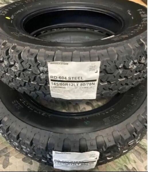 「11」新品ブリヂストンのゴツゴツタイヤ 145R12 6PRLT「145/80R12 80/78NLT」 「2本」
