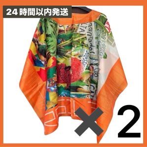 【値下げ!2点セット】非売品 ブラジル館 ポンチョ パランゴレ EXPO 2025 大阪 オレンジ 美品 まとめ売り 限定品