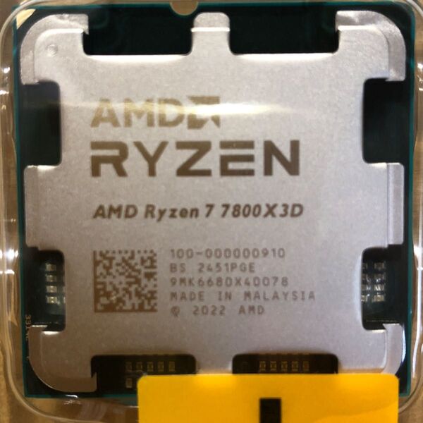 新品未使用 AMD Ryzen7 7800X3D バルク品 CPU