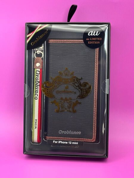 新品Orobianco iPhone 12 mini ブックケース / Black